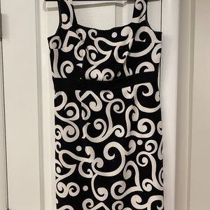Maggie London Back and Cream Swirl Dress